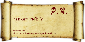 Pikker Mór névjegykártya